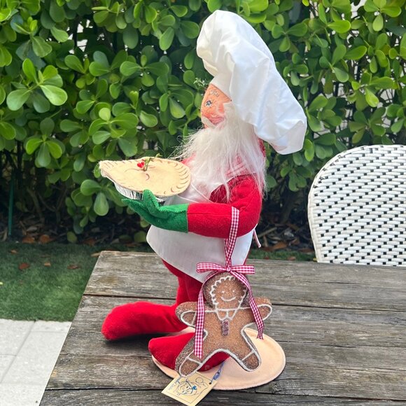 Vintage 1994 Annalee Santa Chef Hat Pie #5632 18" Tags Gingerbread Man - Picture 6 of 13